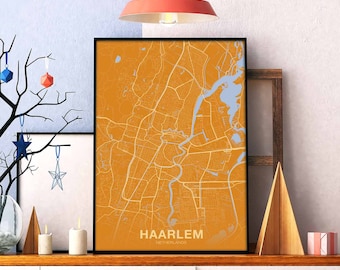 HAARLEM Netherlands poster color Hometown City Print Modern Home Decor Office Decoration Wall Art Dorm Bedroom Gift