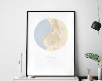 ARICA Chile map poster wall decor design modern minimal nordic travel bedroom home art vintage retro dorm nursery housewarming