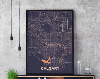 CALGARY Canada poster color Hometown City Print Modern Home Decor Office Decoration Wall Art Dorm Bedroom Gift