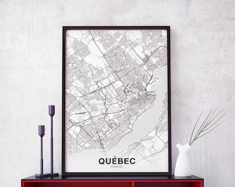 QUEBEC Canada map poster Hometown City Print Modern Home Decor Office Decoration Wall Art Dorm Bedroom Gift