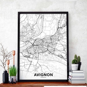 AVIGNON France carte affiche ville natale ville impression moderne décor à la maison bureau décoration mur art dortoir chambre cadeau