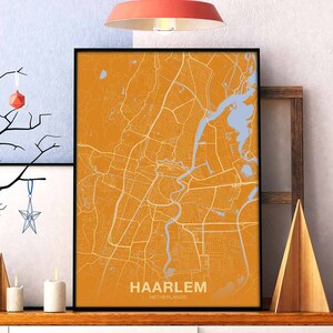 HAARLEM Nederland poster kleur Woonplaats Stad Print Modern Home Decor Kantoor Decoratie Wall Art Slaapzaal Slaapkamer Cadeau