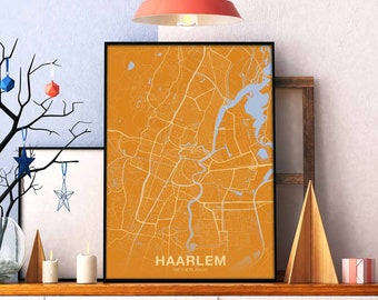 HAARLEM Netherlands poster color Hometown City Print Modern Home Decor Office Decoration Wall Art Dorm Bedroom Gift