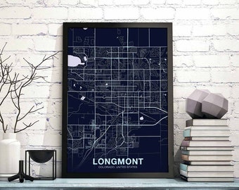 LONGMANT Colorado CO USA poster color Hometown City Print Modern Home Decor Office Decoration Wall Art Dorm Bedroom Gift