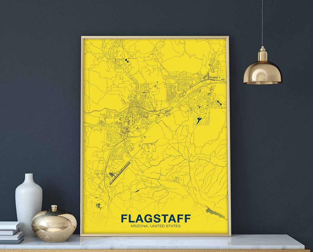 FLAGSTAFF Arizona AR US Map Poster Color Hometown City Print Etsy