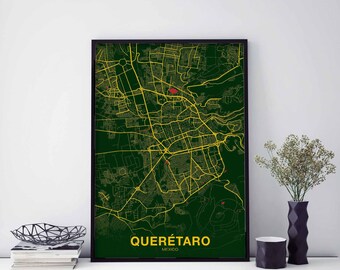 QUERETARO Mexico poster color Hometown City Print Modern Home Decor Office Decoration Wall Art Dorm Bedroom Gift