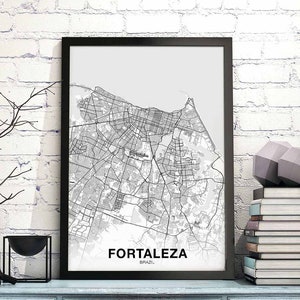 FORTALEZA Brasilien Karte Poster Hometown City Print Modernes Wohnkultur Büro Dekoration Wand Kunst Wohnheim Schlafzimmer Geschenk