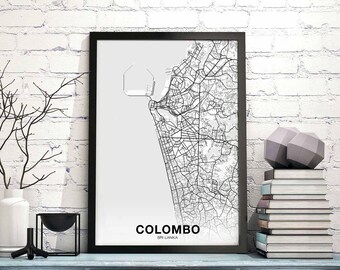 COLOMBO Sri Lanka map poster Hometown City Print Modern Home Decor Office Decoration Wall Art Dorm Bedroom Gift