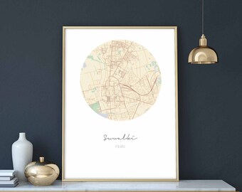 SUWALKI Poland map poster wall decor design modern minimal nordic travel bedroom home art vintage retro dorm nursery housewarming