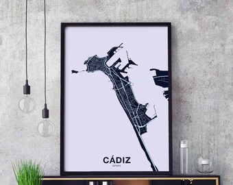 CADIZ Spain poster color Hometown City Print Modern Home Decor Office Decoration Wall Art Dorm Bedroom Gift