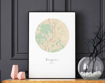 SIEGEN Germany map poster wall decor design modern minimal nordic travel bedroom home art vintage retro dorm nursery housewarming