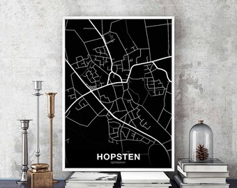 HOPSTEN Germany map poster Hometown City Print Modern Home Decor Office Decoration Wall Art Dorm Bedroom Gift