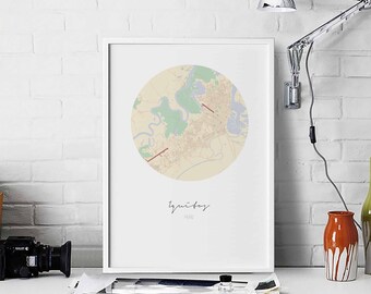 IQUITOS Peru map poster wall decor design modern minimal nordic travel bedroom home art vintage retro dorm nursery housewarming