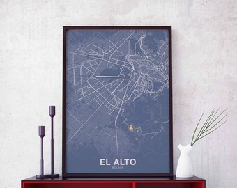 EL ALTO Bolivia poster color Hometown City Print Modern Home Decor Office Decoration Wall Art Dorm Bedroom Gift