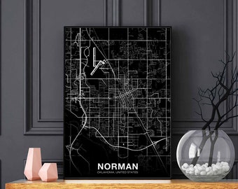 NORMAN Ohio OH USA map poster black white Hometown City Print Modern Home Decor Office Decoration Wall Art Dorm Bedroom Gift