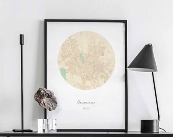 OAXACA Mexico map poster wall decor design modern minimal nordic travel bedroom home art vintage retro dorm nursery housewarming