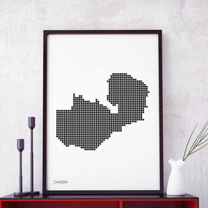 SAMBIA minimal dots retro Landkarte schwarz weiß Wand Dekor Design modern schweizerisch skandinavisch Einweihungsparty