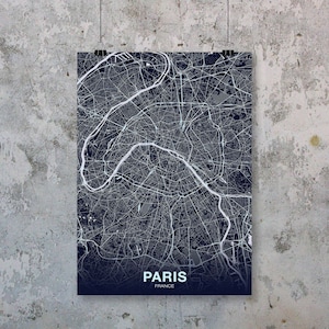 PARIJS Frankrijk kaart poster kleuren Woonplaats Stad Print Modern Home Decor Kantoor Decoratie Wall Art Slaapzaal Slaapkamer Cadeau