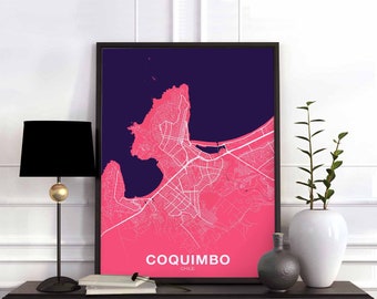 COQUIMBO Chile poster color Hometown City Print Modern Home Decor Office Decoration Wall Art Dorm Bedroom Gift