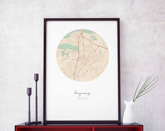 CAGUAS Puerto Rico map poster wall decor design modern minimal nordic travel bedroom home art vintage retro dorm nursery housewarming