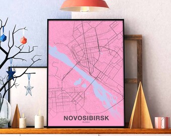 NOVOSIBIRSK Russia poster color Hometown City Print Modern Home Decor Office Decoration Wall Art Dorm Bedroom Gift