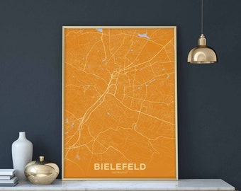 BIELEFELD Germany poster color Hometown City Print Modern Home Decor Office Decoration Wall Art Dorm Bedroom Gift