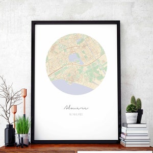 ALMERE Nederland kaart poster wand decor ontwerp modern minimaal nordic reizen slaapkamer thuis kunst vintage retro slaapzaal kinderkamer housewarming