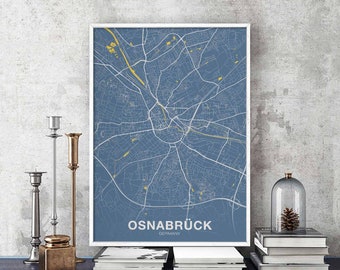 OSNABRUCK Germany poster color Hometown City Print Modern Home Decor Office Decoration Wall Art Dorm Bedroom Gift