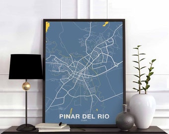 PINAR DEL RIO Cuba poster color Hometown City Print Modern Home Decor Office Decoration Wall Art Dorm Bedroom Gift