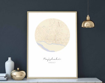 RAJSHAHI Bangladesh map poster wall decor design modern minimal nordic travel bedroom home art vintage retro dorm nursery housewarming