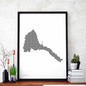 ERITREA Minimal Art Poster schwarz weiss mit Punkten Wand Dekoration Design modern schweizerisch skandinavisch Einweihungsparty
