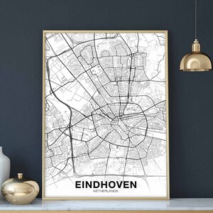 EINDHOVEN NIEDERLANDE Karte Poster Poster Heimatstadt Stadt Print Modernes Wohnkultur Büro Dekoration Wand Kunst Wohnheim Schlafzimmer Geschenk