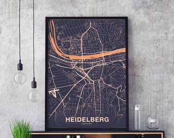 HEIDELBERG Germany poster color Hometown City Print Modern Home Decor Office Decoration Wall Art Dorm Bedroom Gift