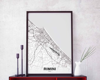 RIMINI Italy map poster Hometown City Print Modern Home Decor Office Decoration Wall Art Dorm Bedroom Gift