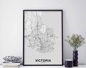 VICTORIA Canada map poster Hometown City Print Modern Home Decor Office Decoration Wall Art Dorm Bedroom Gift