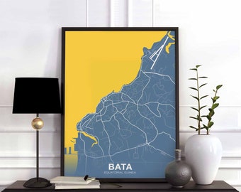 BATA Equatorial Guinea poster color Hometown City Print Modern Home Decor Office Decoration Wall Art Dorm Bedroom Gift