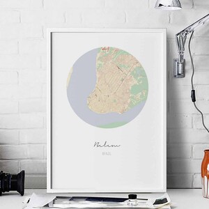 Póster de mapa de BELEM Brasil, decoración de pared, diseño moderno, minimalista, nórdico, para viajes, dormitorio, hogar, arte vintage, retro, dormitorio, guardería, inauguración de la casa