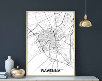 RAVENNA Italy map poster Hometown City Print Modern Home Decor Office Decoration Wall Art Dorm Bedroom Gift