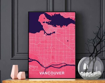 VANCOUVER Canada poster color Hometown City Print Modern Home Decor Office Decoration Wall Art Dorm Bedroom Gift