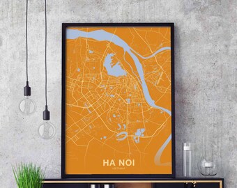 HA NOI Vietnam poster color Hometown City Print Modern Home Decor Office Decoration Wall Art Dorm Bedroom Gift