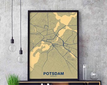 POTSDAM Germany poster color Hometown City Print Modern Home Decor Office Decoration Wall Art Dorm Bedroom Gift