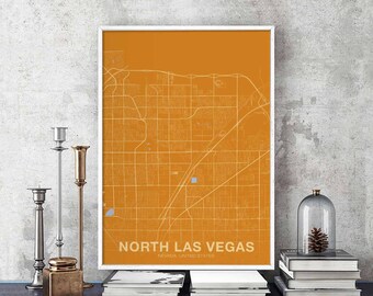 NORTH LAS VEGAS Nevada nv usa poster color Hometown City Print Modern Home Decor Office Decoration Wall Art Dorm Bedroom Gift