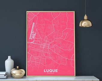 IUQUE Paraguay map poster color Hometown City Print Modern Home Decor Office Decoration Wall Art Dorm Bedroom Gift