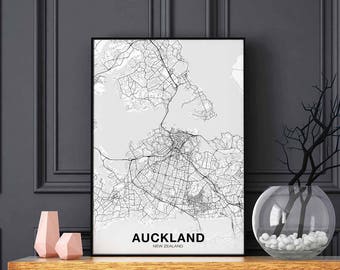 AUCKLAND New Zealand map poster Hometown City Print Modern Home Decor Office Decoration Wall Art Dorm Bedroom Gift