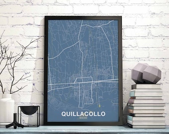 QUILLACOLLO Bolivia poster color Hometown City Print Modern Home Decor Office Decoration Wall Art Dorm Bedroom Gift