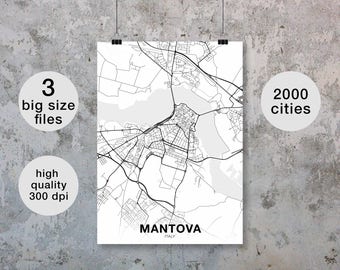 MANTOVA Italy map poster Hometown City Print Modern Home Decor Office Decoration Wall Art Dorm Bedroom Gift