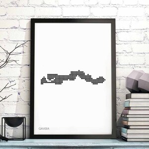 GAMBIA minimal dots retro Karte schwarz weiß Wand Dekor Design modern schweizerisch skandinavisch Einweihungsparty