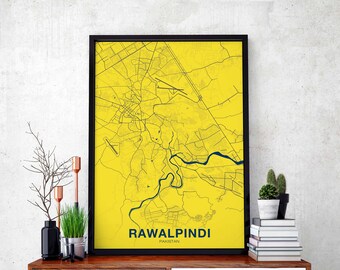 RAWALPINDI Pakistan poster color Hometown City Print Modern Home Decor Office Decoration Wall Art Dorm Bedroom Gift