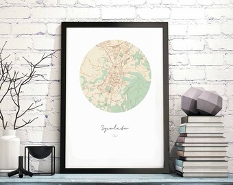 SPOLETO Italy map poster wall decor design modern minimal nordic travel bedroom home art vintage retro dorm nursery housewarming