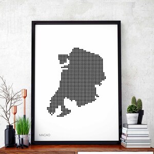 MACAO Minimal Dots Retro Karte schwarz weiß Wand Dekor Design modern schweizer skandinavisch nordisch Einweihungsparty